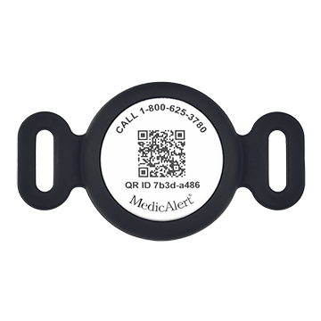 QR Code Medical ID Tag with Location Tracker Black, Black, large image number 0